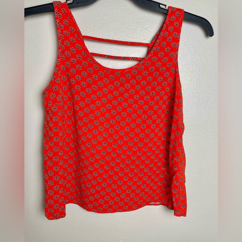 Orange Casual Tank Top Slightly Cropped